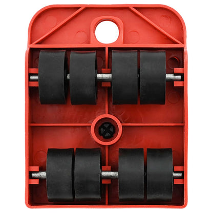 Rulli Per Mobili 8 Pz Con Sollevatori Rossi 9,8X7,5X3 Cm 150 Kg Antracite