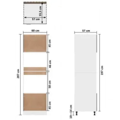 Armadio Per Microonde “Lyon” Bianco 60X57X207 Cm Bianco