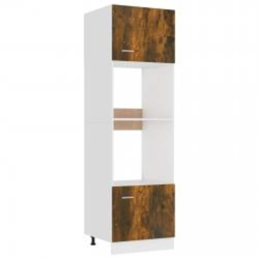 Armadio Per Microonde “Lyon” Rovere Fumo 60X57X207Cm Bianco