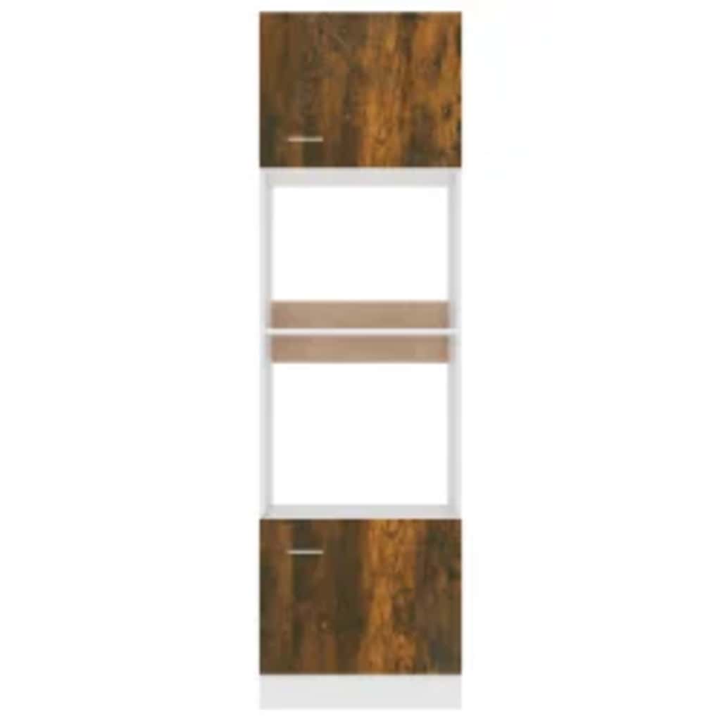 Armadio Per Microonde “Lyon” Rovere Fumo 60X57X207Cm Bianco