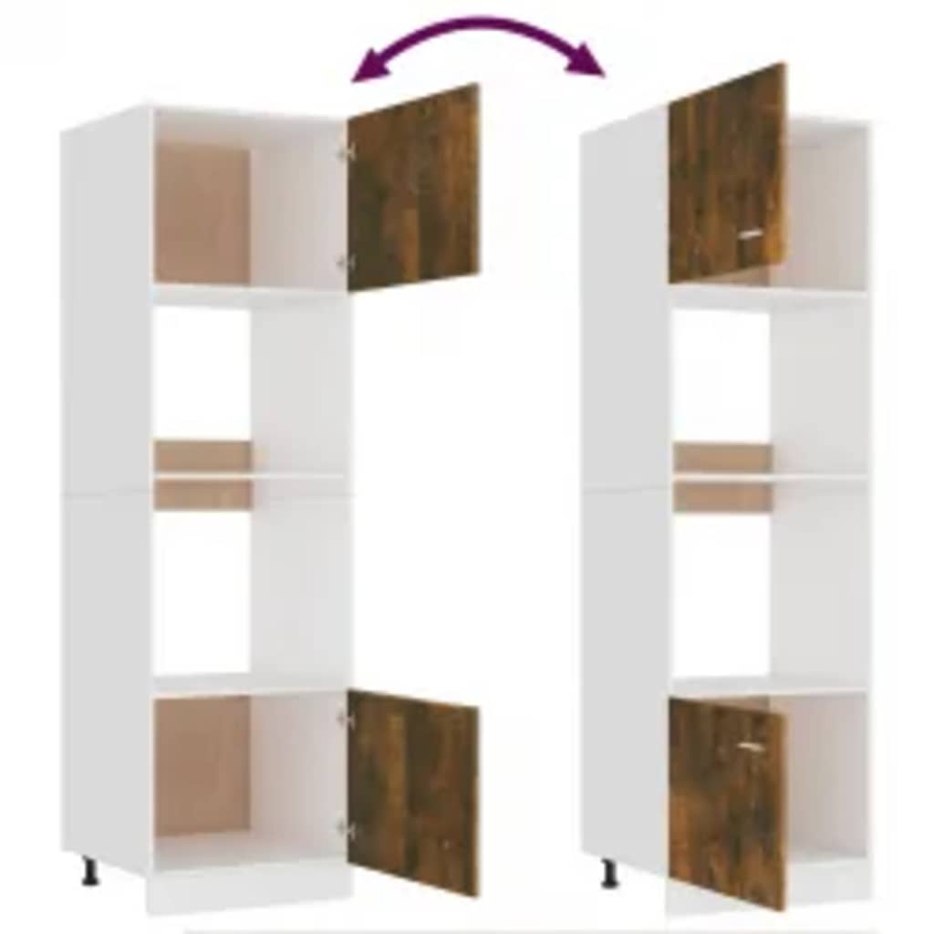 Armadio Per Microonde “Lyon” Rovere Fumo 60X57X207Cm Bianco