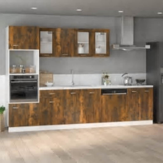 Armadio Per Microonde “Lyon” Rovere Fumo 60X57X207Cm Bianco