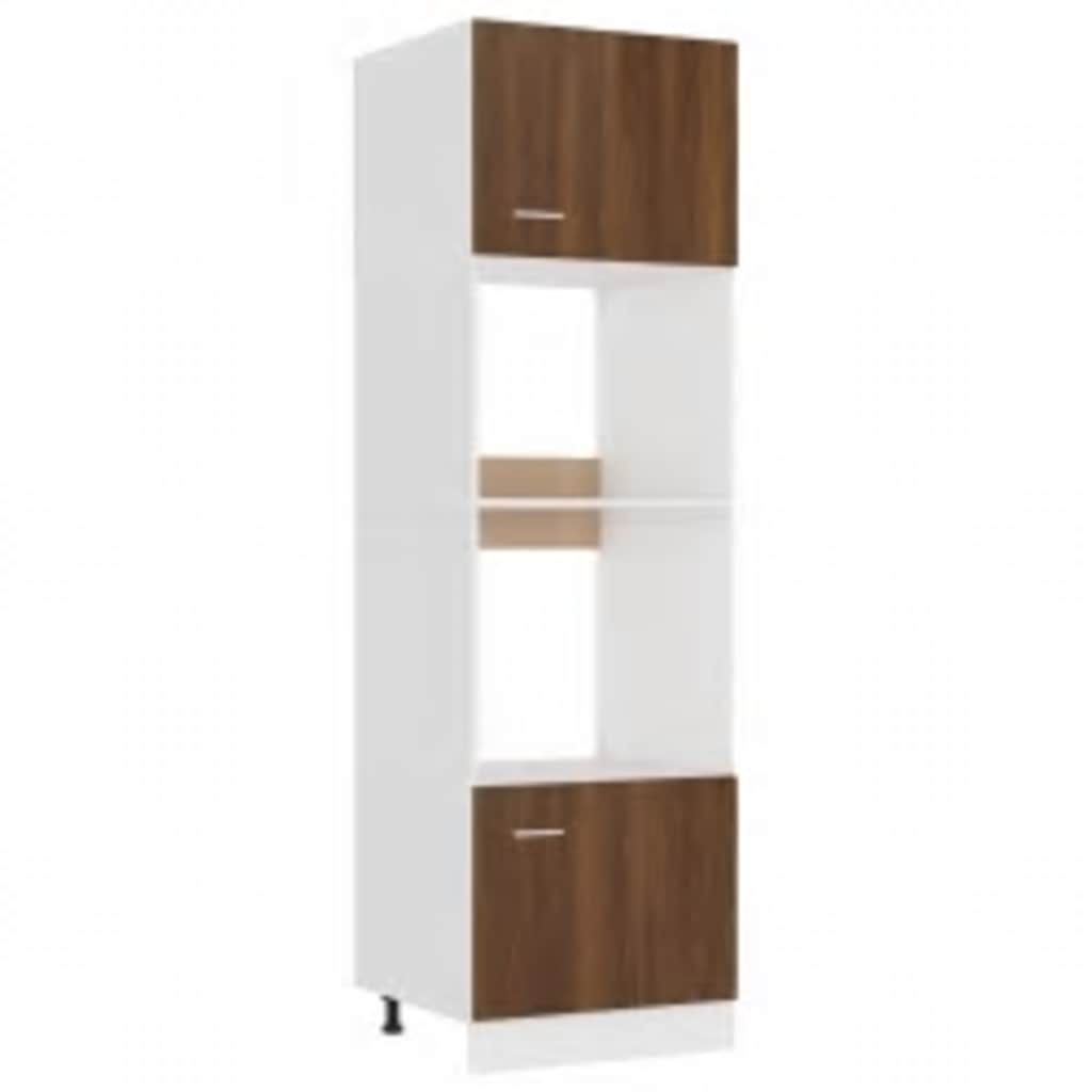 Armadio Microonde “Lyon” Rovere Marrone 60X57X207 Cm Bianco