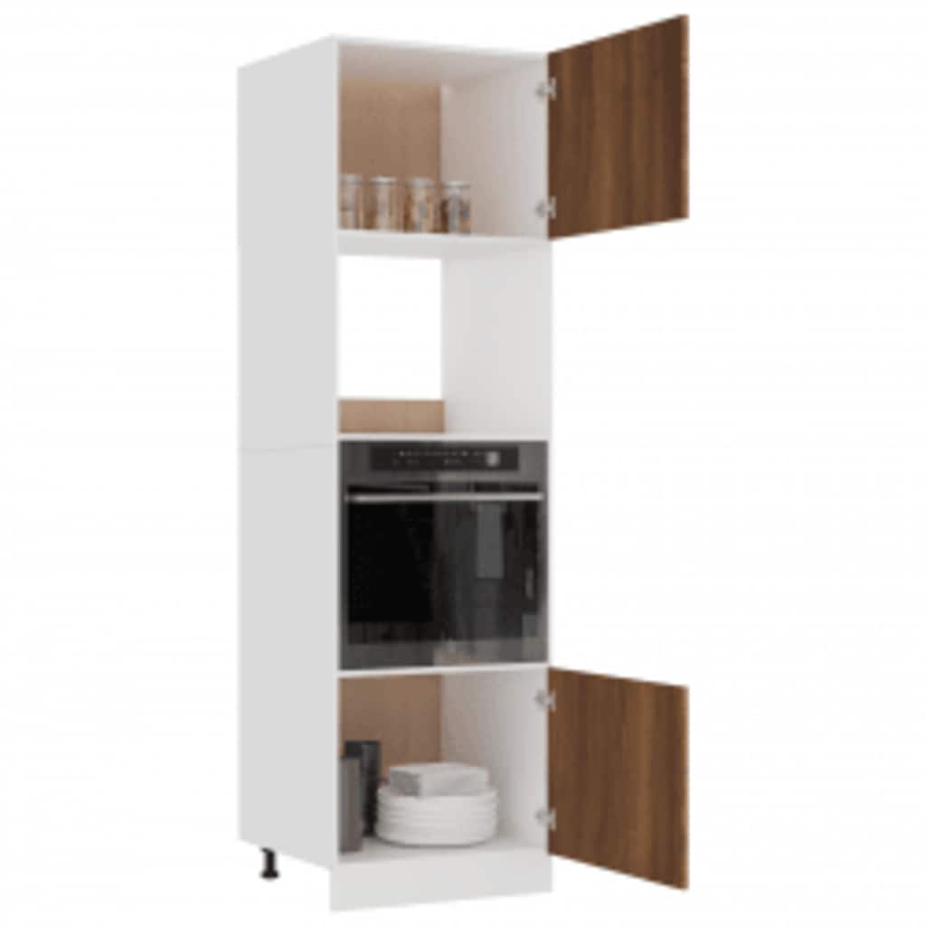 Armadio Microonde “Lyon” Rovere Marrone 60X57X207 Cm Bianco