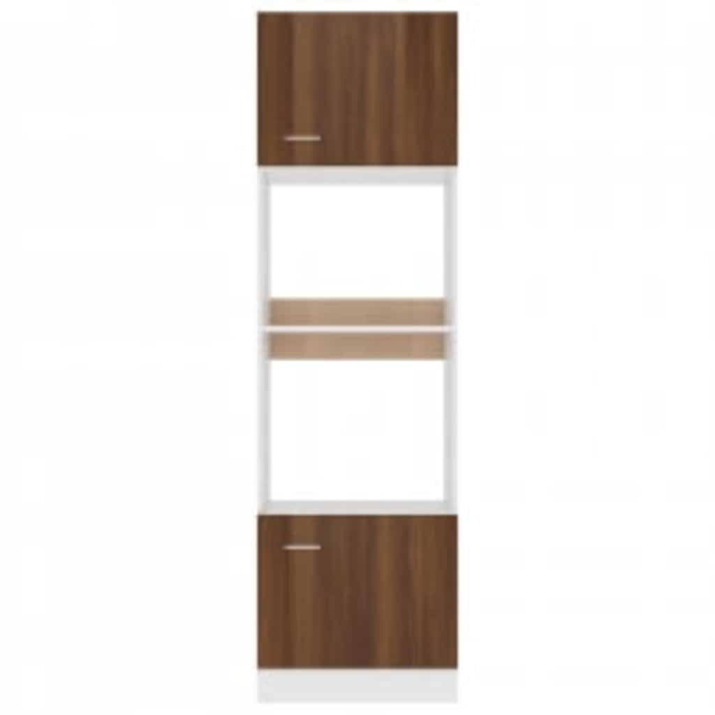 Armadio Microonde “Lyon” Rovere Marrone 60X57X207 Cm Bianco
