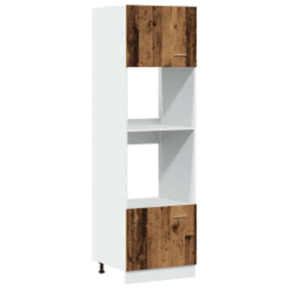 Mobile Per Microonde “Lyon” Legno Antico 60X57X207 Cm Nero