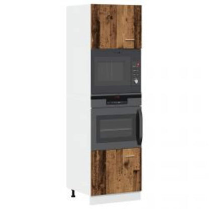 Mobile Per Microonde “Lyon” Legno Antico 60X57X207 Cm Nero