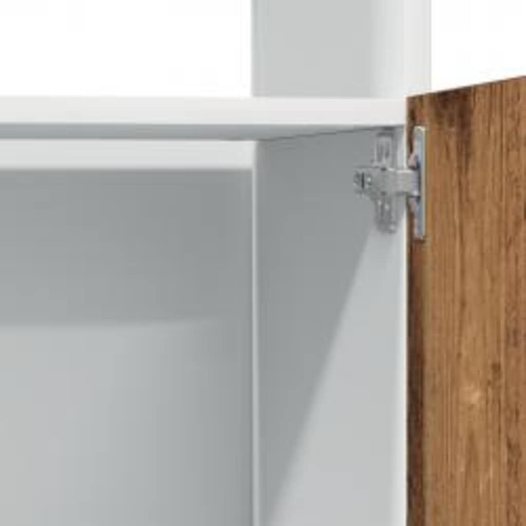 Mobile Per Microonde “Lyon” Legno Antico 60X57X207 Cm Nero