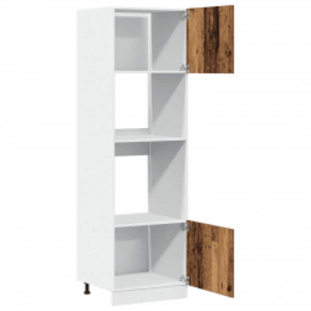 Mobile Per Microonde “Lyon” Legno Antico 60X57X207 Cm Nero
