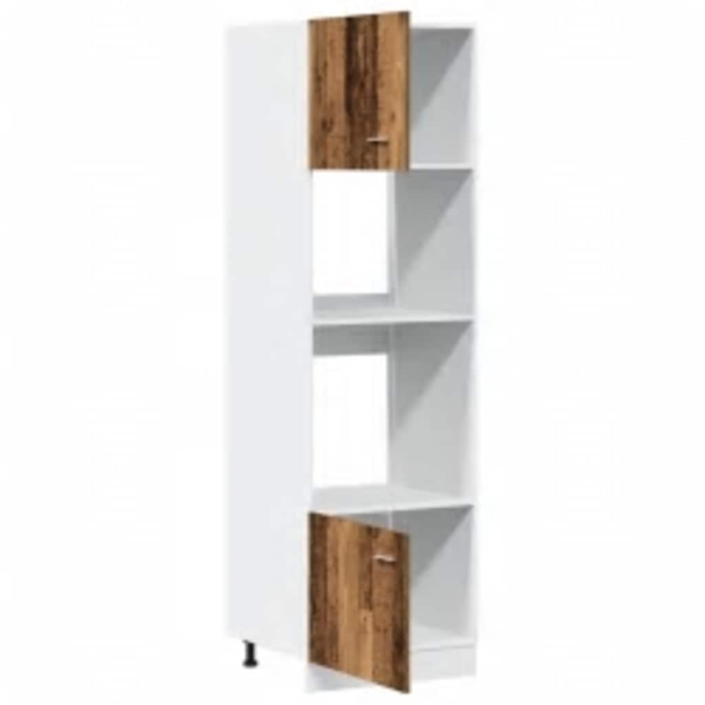 Mobile Per Microonde “Lyon” Legno Antico 60X57X207 Cm Nero
