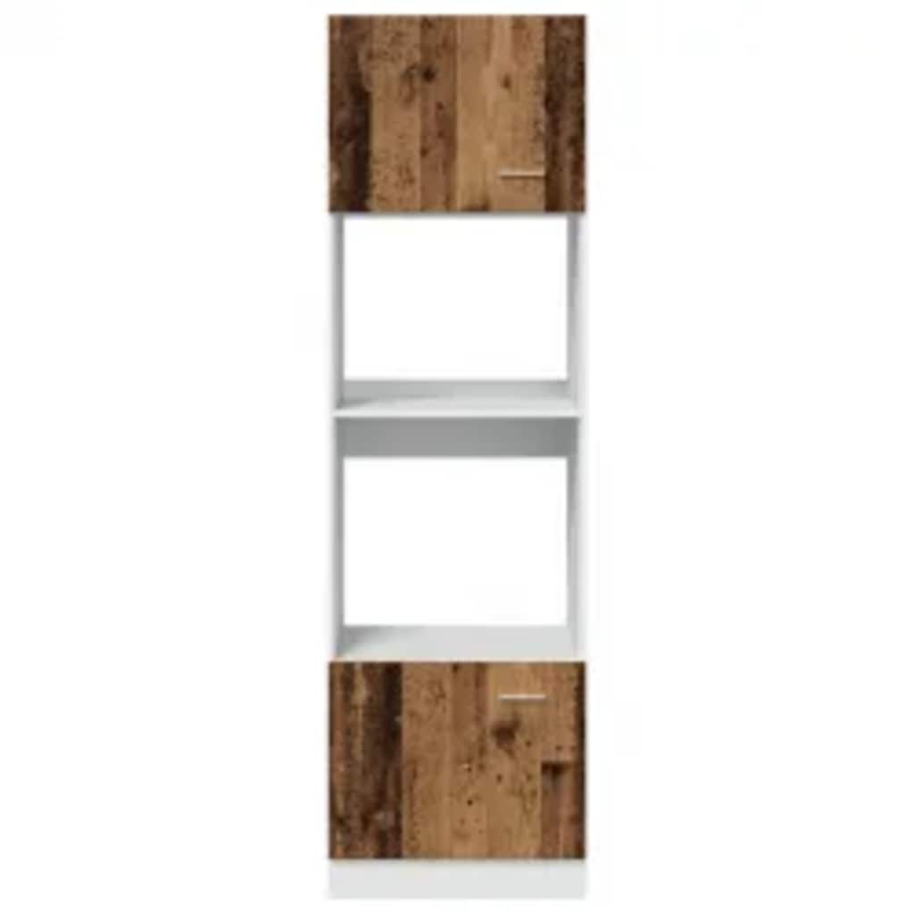 Mobile Per Microonde “Lyon” Legno Antico 60X57X207 Cm Nero