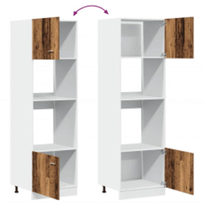 Mobile Per Microonde “Lyon” Legno Antico 60X57X207 Cm Nero