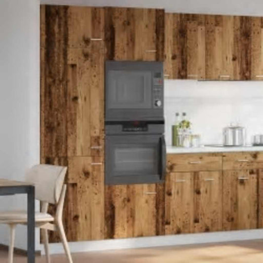 Mobile Per Microonde “Lyon” Legno Antico 60X57X207 Cm Nero