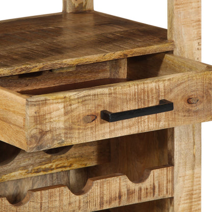 Carrello Da Cucina 55X40X80 Cm In Legno Massello Rustico Di Mango
