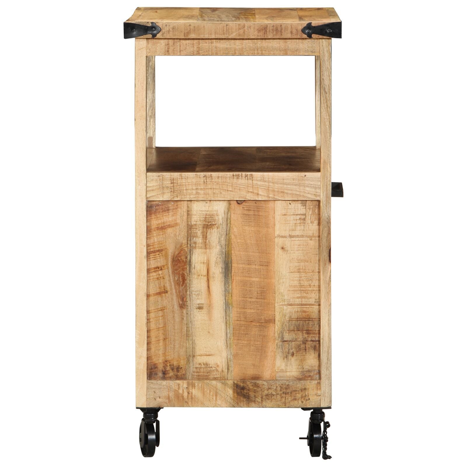 Carrello Da Cucina 55X40X80 Cm In Legno Massello Rustico Di Mango
