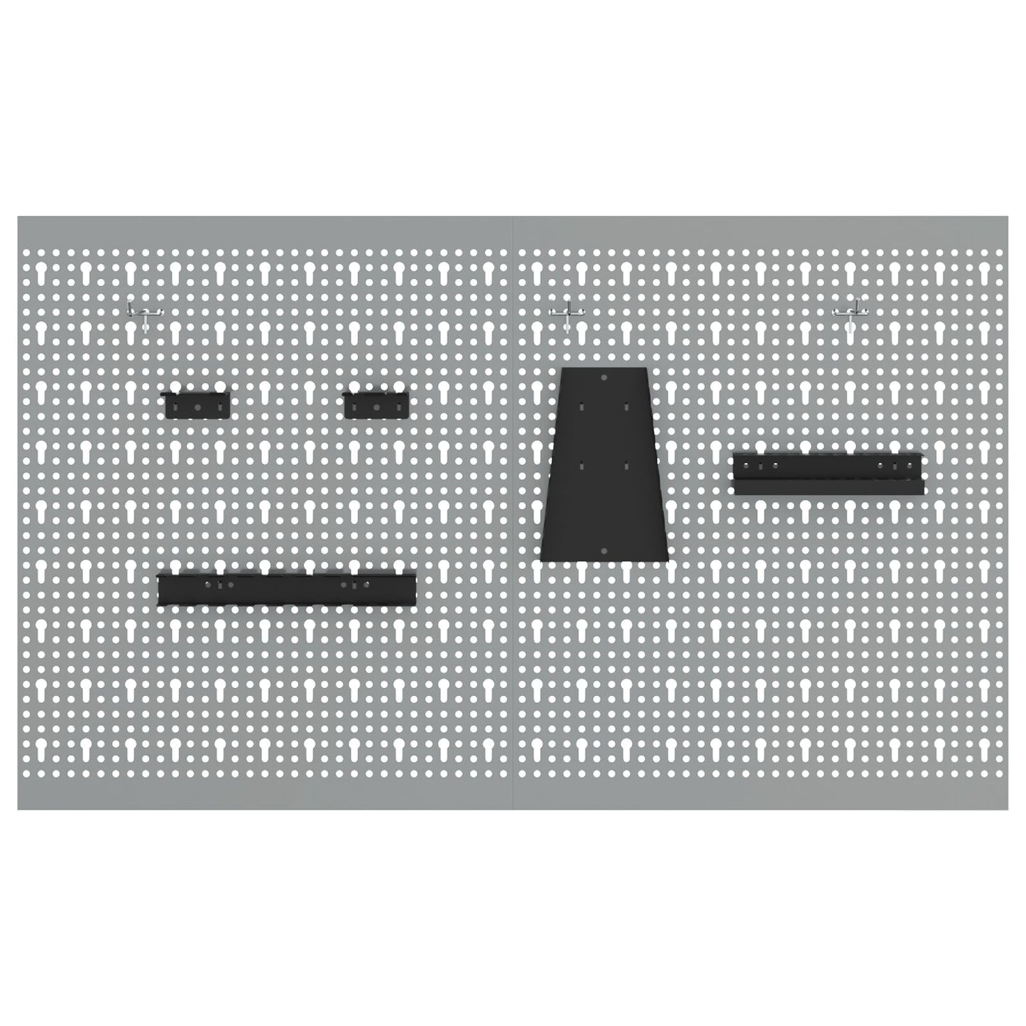 Pannelli Pegboard  2 Pezzi Con 8 Accessori Grigio 50X Acciaio