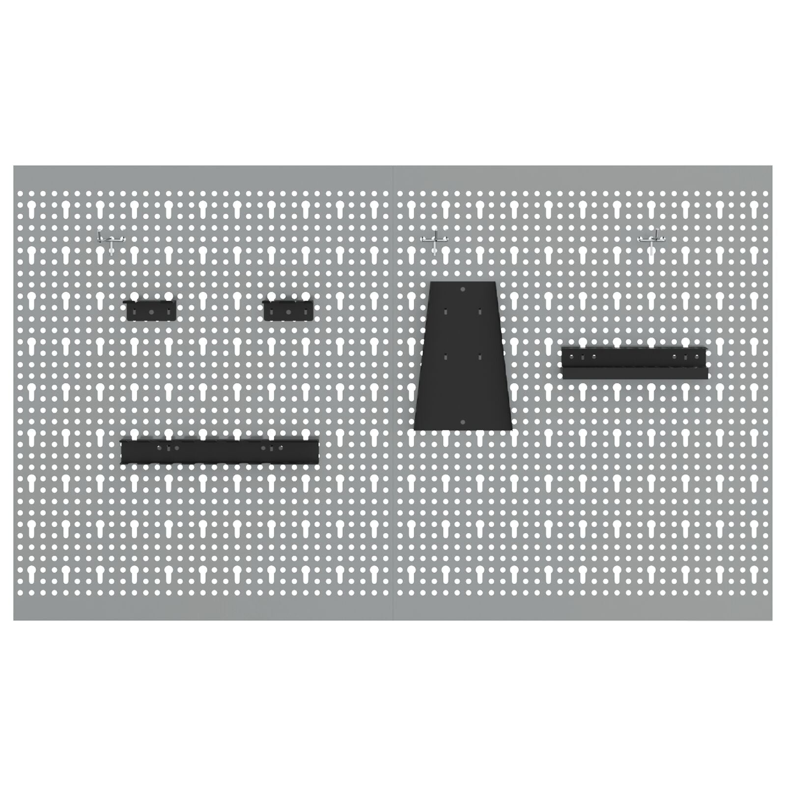 Pannelli Pegboard  2 Pezzi Con 8 Accessori Grigio 50X Acciaio
