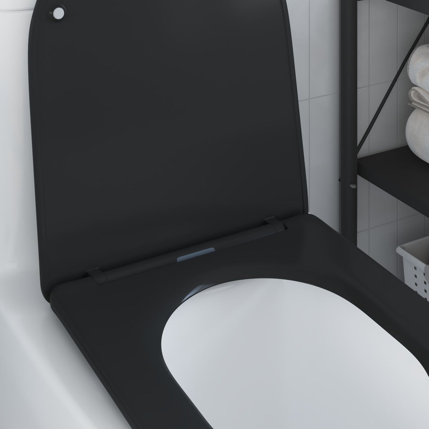 Seggiolino Per Toilette A Rilascio Rapido Con Chiusura Morbida - Duroplast, Nero