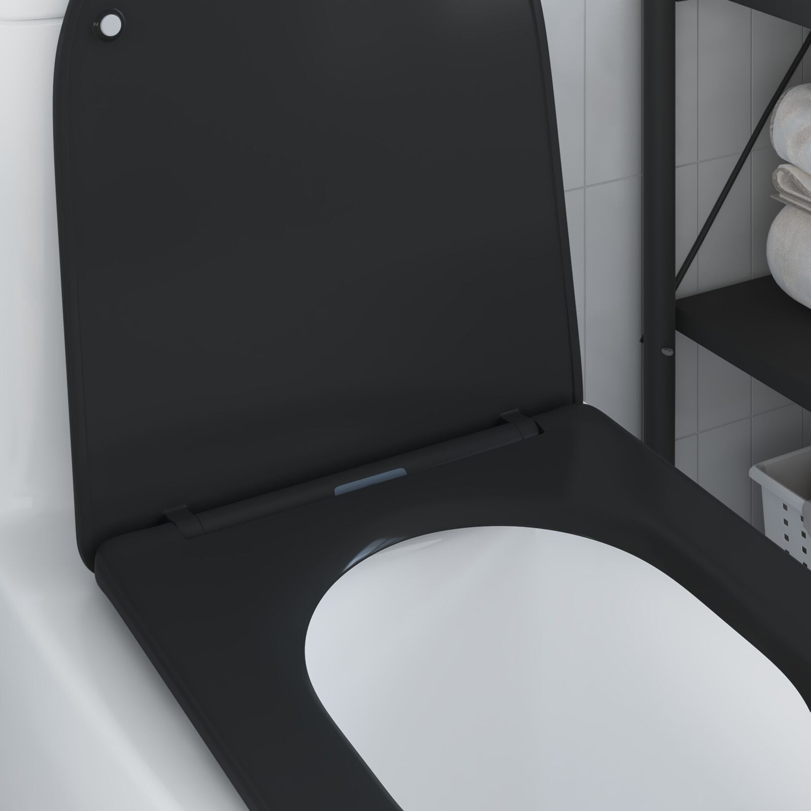 Seggiolino Per Toilette A Rilascio Rapido Con Chiusura Morbida - Duroplast, Nero