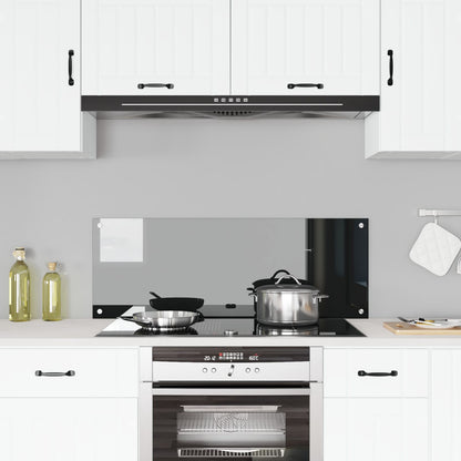 Schienale Da Cucina  Nero 110X40X0,6 Cm In Vetro Temperato