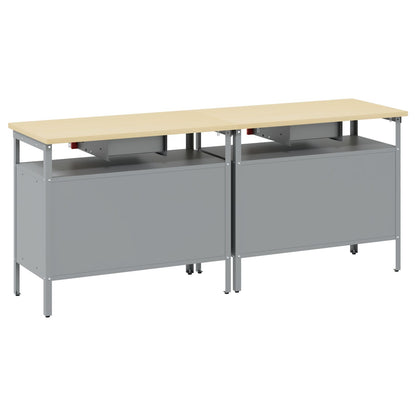 Set Di 2 Panchine Da Lavoro In Acciaio Rosso Rosso