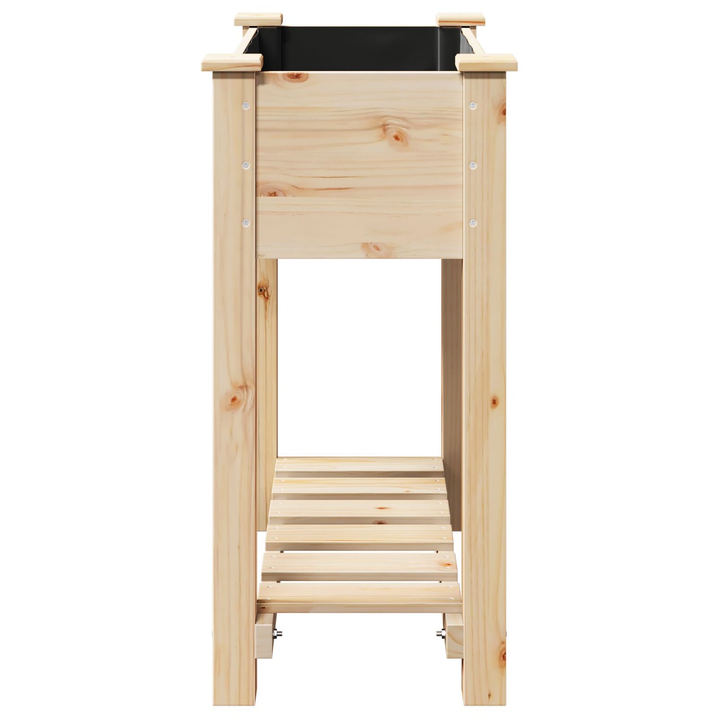 Fioriera Da Giardino  Con Ripiano 71X37X76 Cm In Legno Massello Di Abete