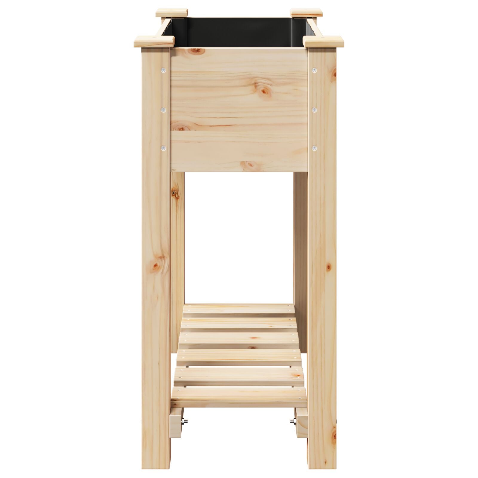 Fioriera Da Giardino  Con Ripiano 71X37X76 Cm In Legno Massello Di Abete