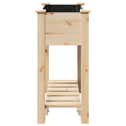 Fioriera Da Giardino  Con Ripiano 71X37X76 Cm In Legno Massello Di Abete