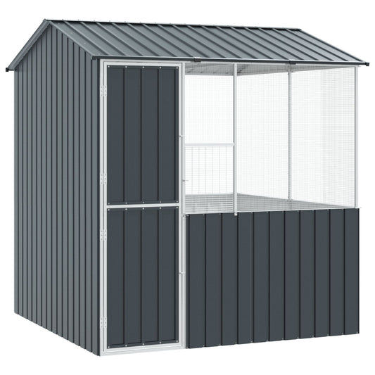 Gabbia Per Uccelli  Antracite 215X78X200 Cm Acciaio Zincato