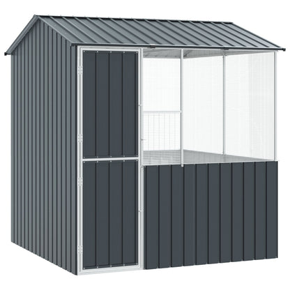 Gabbia Per Uccelli  Antracite 215X78X200 Cm Acciaio Zincato