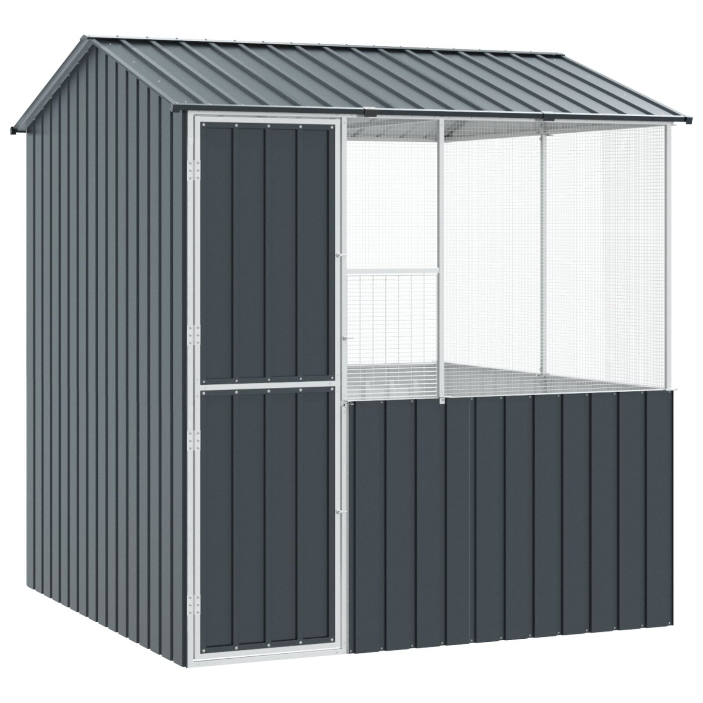 Gabbia Per Uccelli  Antracite 215X78X200 Cm Acciaio Zincato