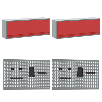 Set Da Lavoro In Acciaio Rosso Da 8 Pezzi Rosso