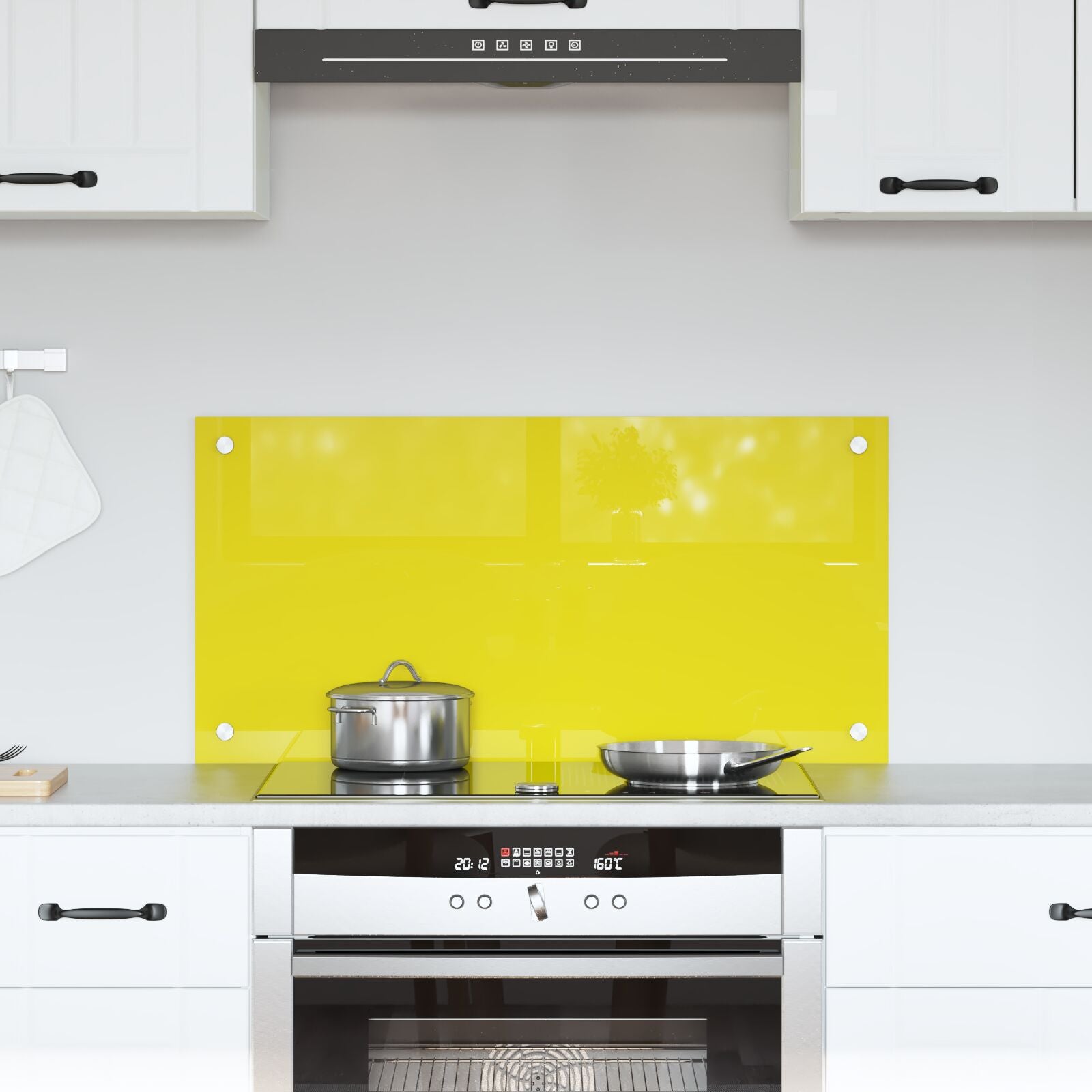Schienale Da Cucina Giallo 80X40X0,6 Cm In Vetro Temperato