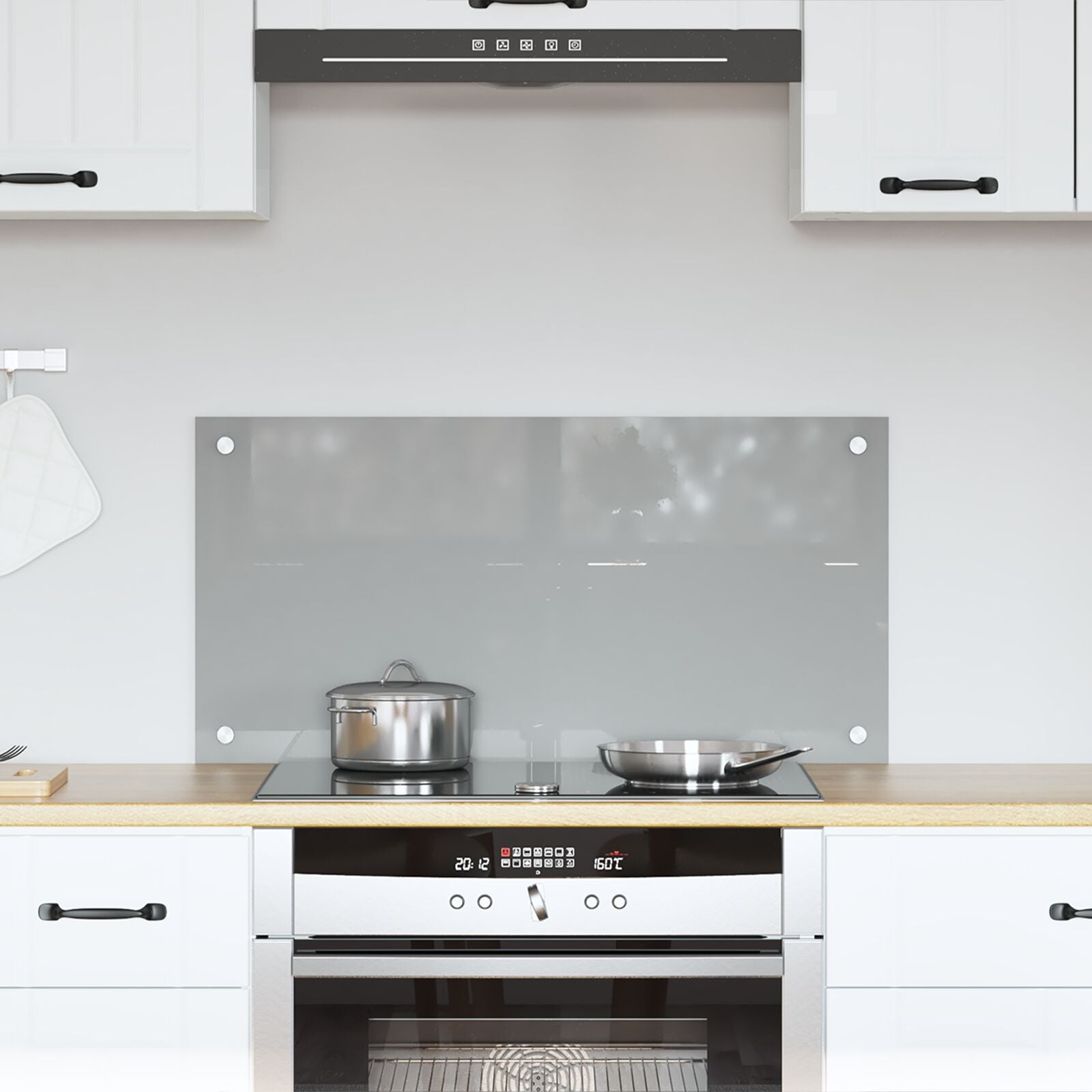 Schienale Cucina Grigio Chiaro 80X40X0,6 Cm In Vetro Temperato