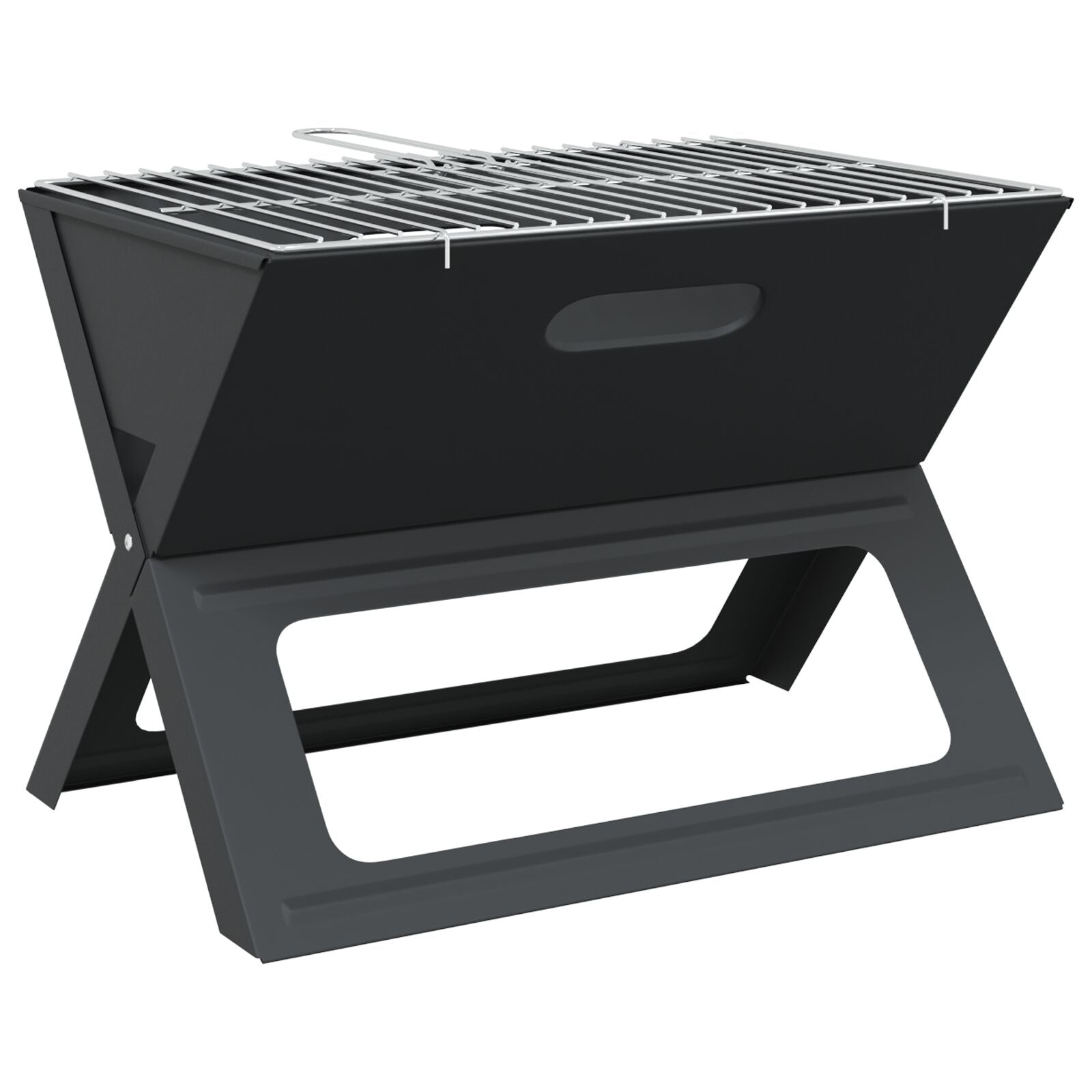 Griglia Bbq A Carbone - Pieghevole, Nera, 46X30X31 Cm, Realizzata In Acciaio