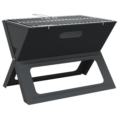 Griglia Bbq A Carbone - Pieghevole, Nera, 46X30X31 Cm, Realizzata In Acciaio