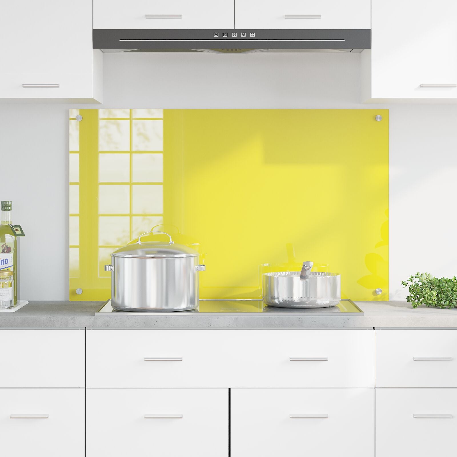 Schienale Cucina Giallo 100X60X0,6 Cm In Vetro Temperato Di