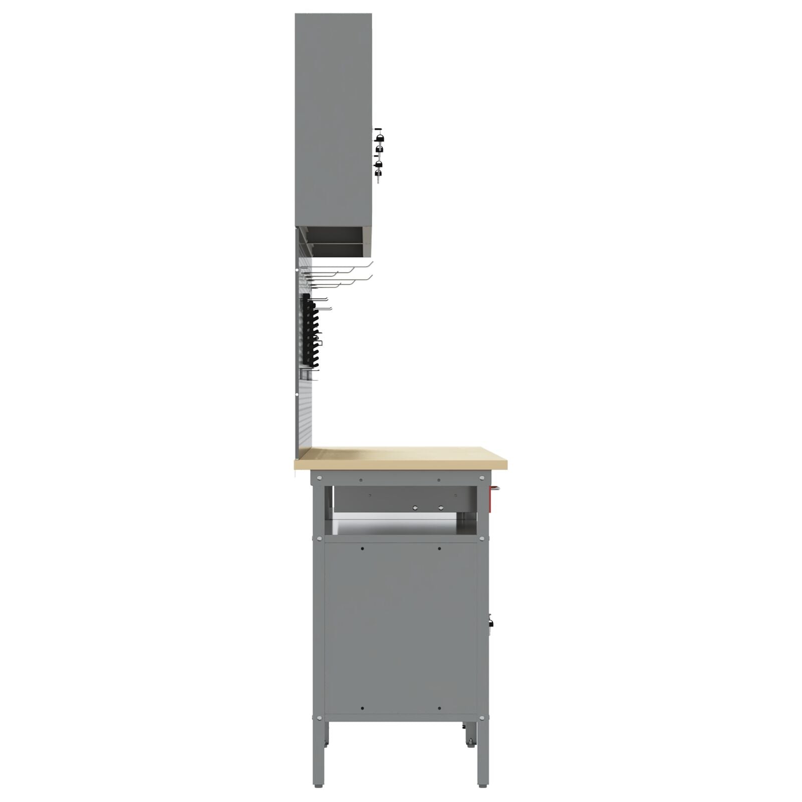 Set Di Banchi Da Lavoro Red Steel Da 8 Pezzi Di Rosso