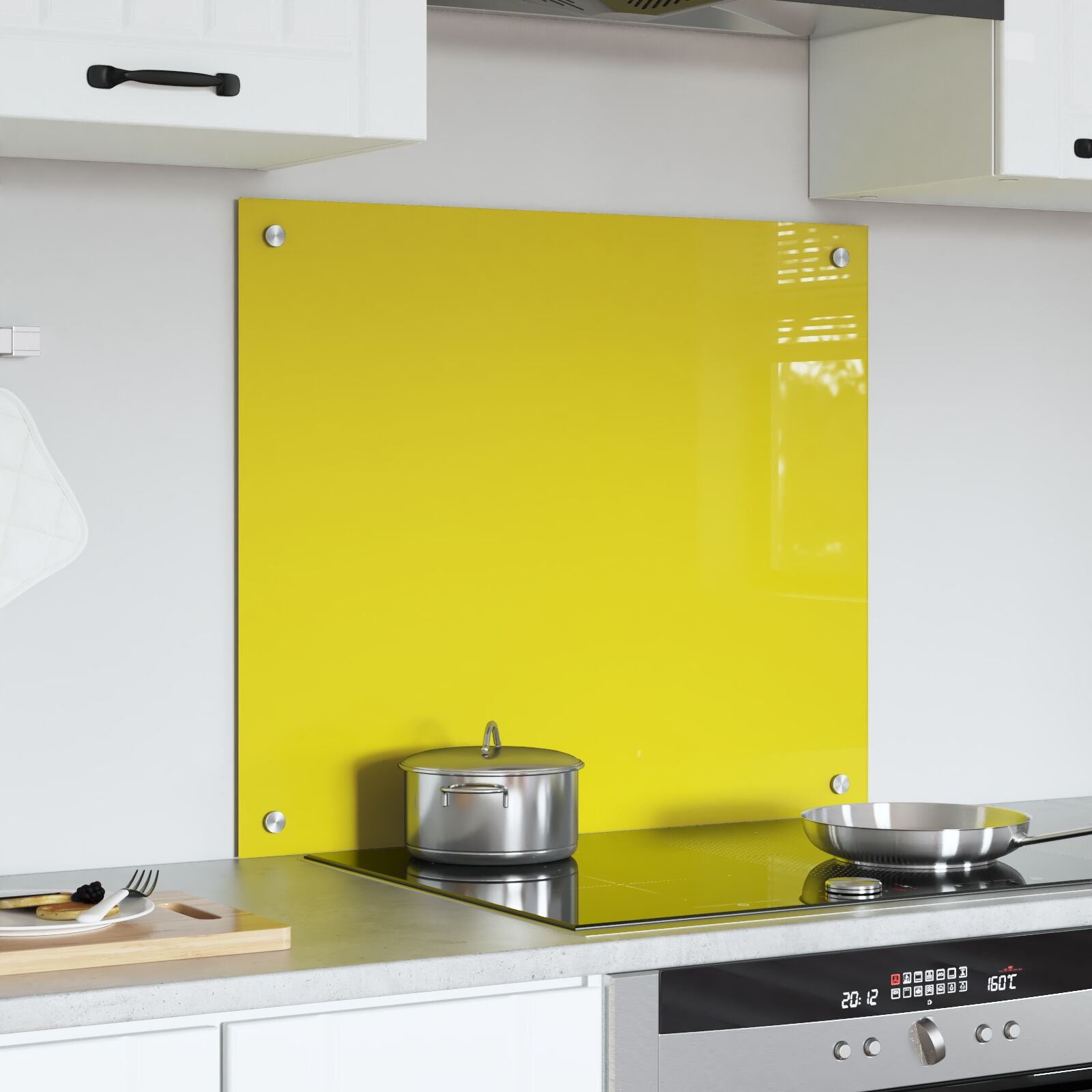 Schienale Da Cucina Giallo 70X60X0,6 Cm In Vetro Temperato -