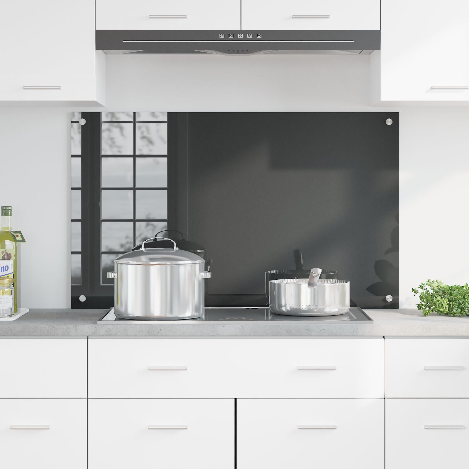 Schienale Da Cucina  Grigio Scuro 100X60X0,6 Cm In Vetro Temperato