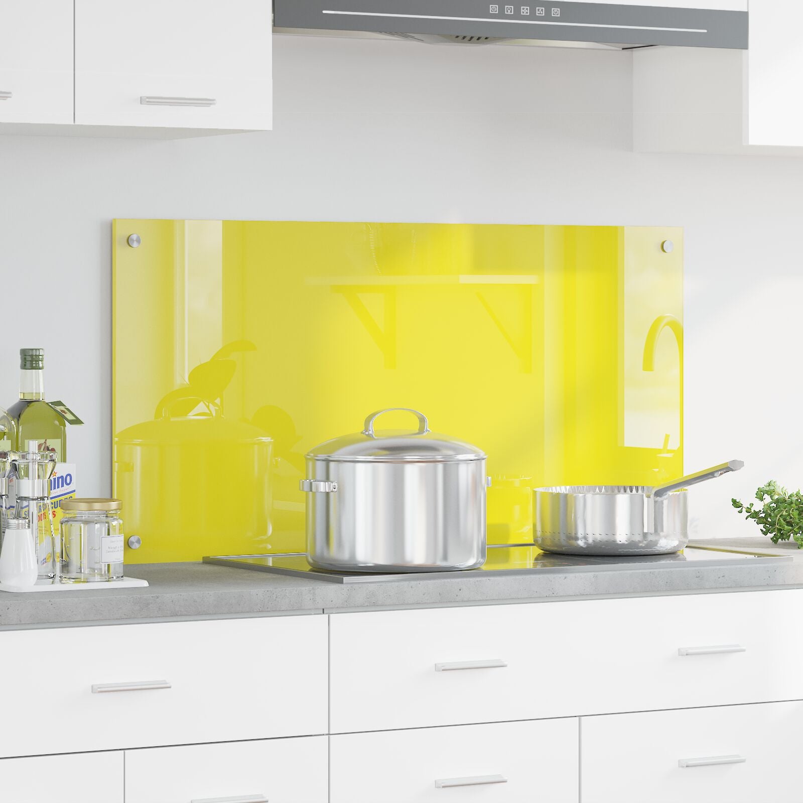 Schienale Da Cucina  Giallo 100X50X0,6 Cm In Vetro Temperato