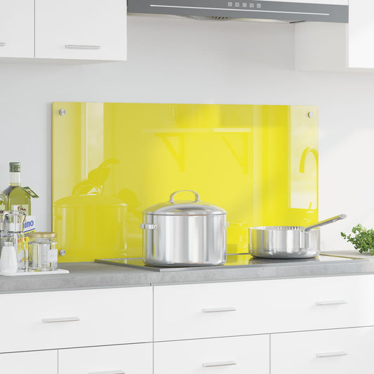 Schienale Da Cucina  Giallo 100X50X0,6 Cm In Vetro Temperato