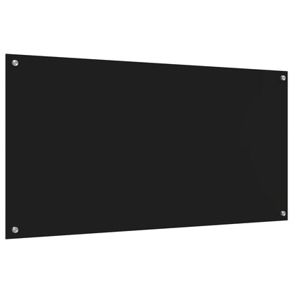 Parafango Cucina  Nero 120X60X0,6 Cm In Vetro Temperato