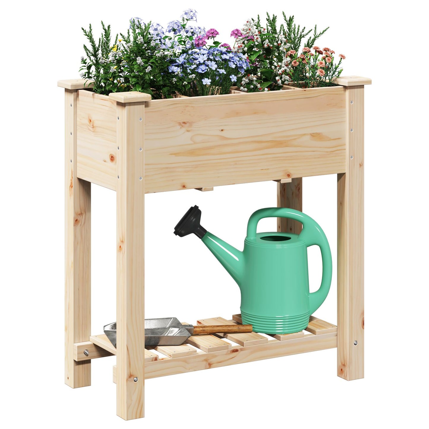Fioriera Per Giardino Con Griglie 71X37X76 Cm In Legno Massello Di Pino