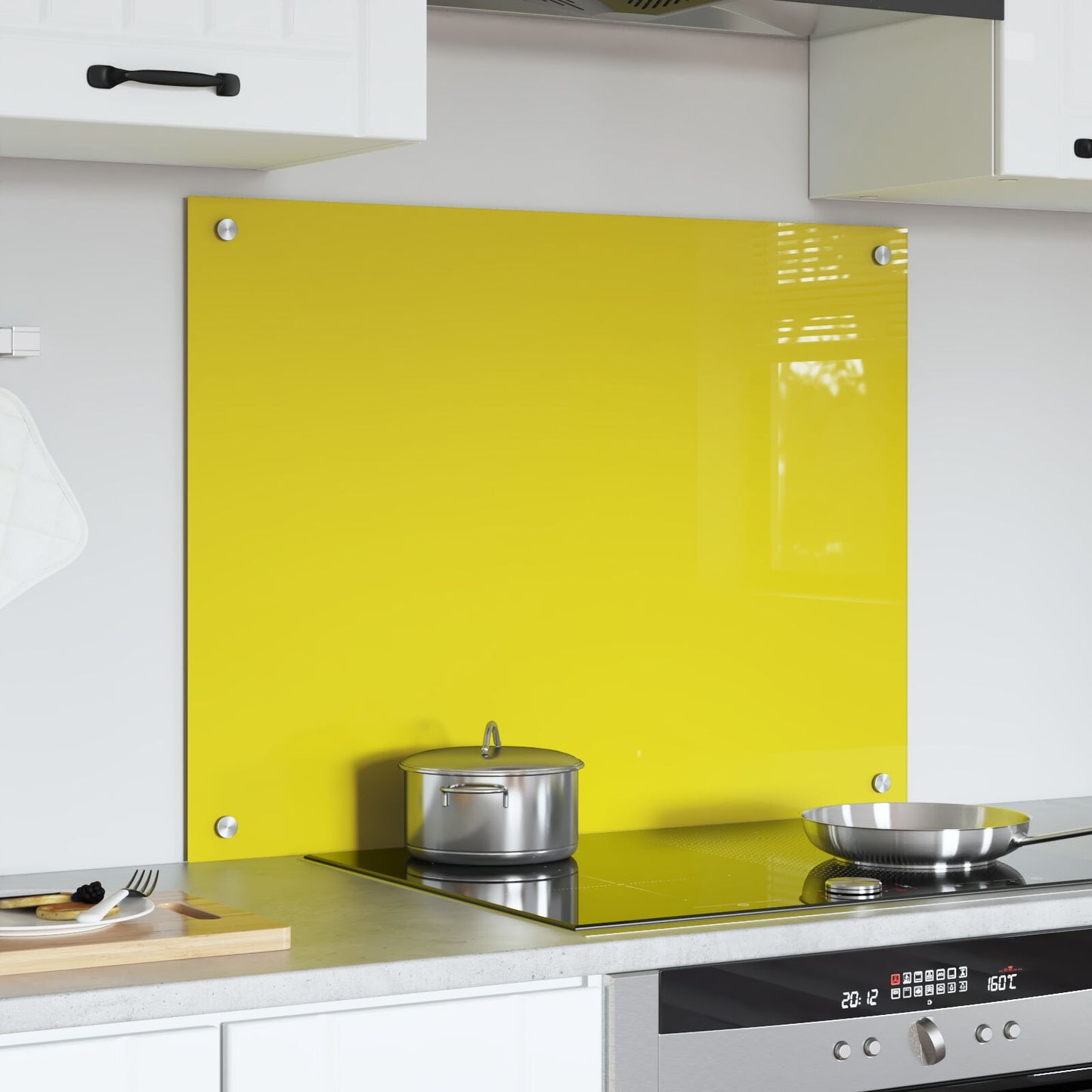 Schienale Da Cucina Giallo 80X60X0,6 Cm In Vetro Temperato