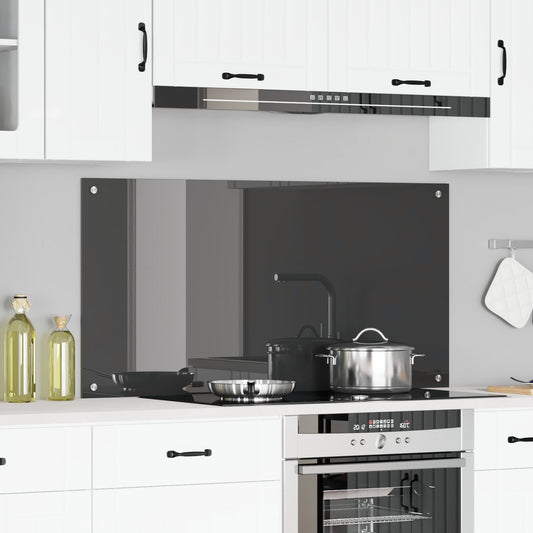 Rivestimento Per Cucina Grigio Scuro 120X60X0,6 Cm In Vetro Temperato