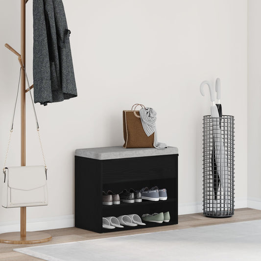 Panca Hall  In Nero Rovere 60X30X45 Cm In Legno Ingegnerizzato