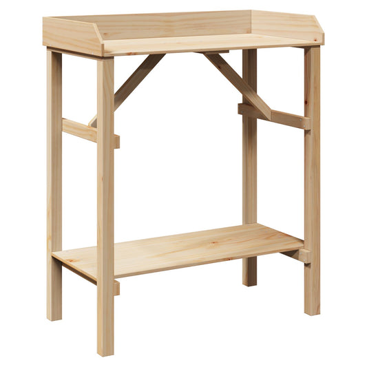 Tavolo Da Giardinaggio 75X40X90 Cm In Legno Massello Di Pino