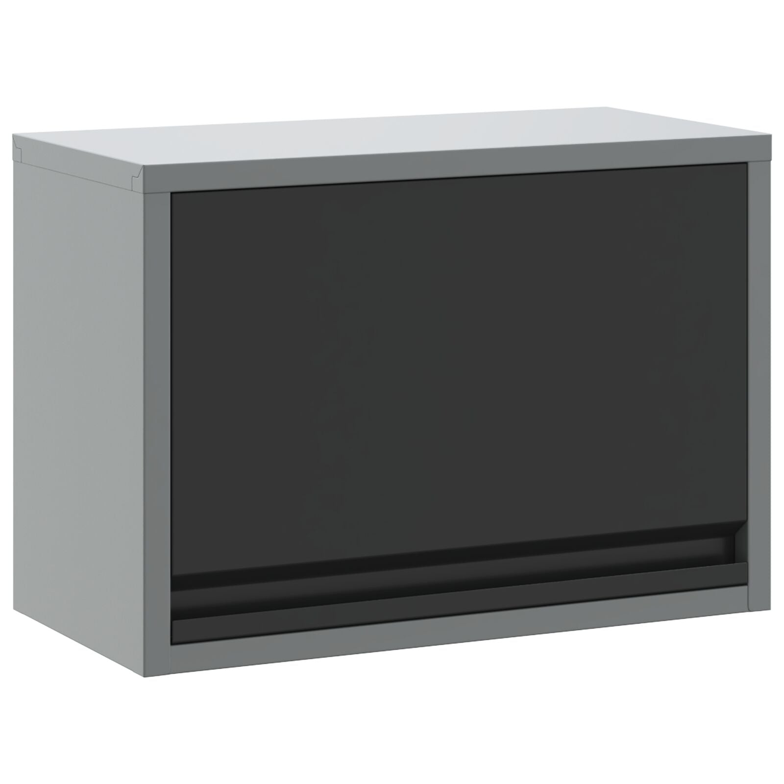 Mobiletto Da Parete  Con Porta A Sollevamento A Gas, Nero 50X25X35 Cm
