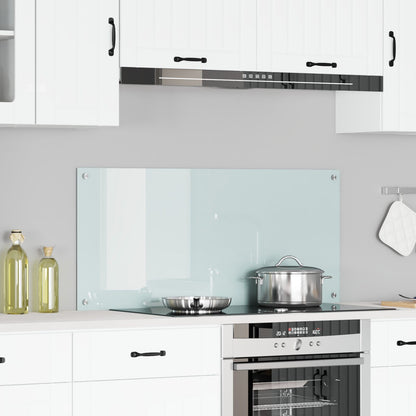 Schienale Cucina Bianco 110X50X0,6 Cm In Vetro Temperato -
